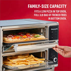 PowerXL SmartSynx Dual Door Oven, 8 Quick-Touch Cooking Presets including Air Fry, Toast, Bake, Broil, Reheat and More Cook 2 Different Foods at the Same Time, Large Capacity & Adjustable Temperature