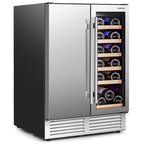 Costway 2-in-1 Beverage and  Cooler Free-standing & Built-in Dual Zones  Fridge
