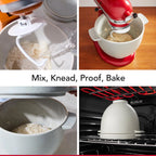 KitchenAid Bread Bowl with Baking Lid, Grey Speckle, KSM2CB5BGS