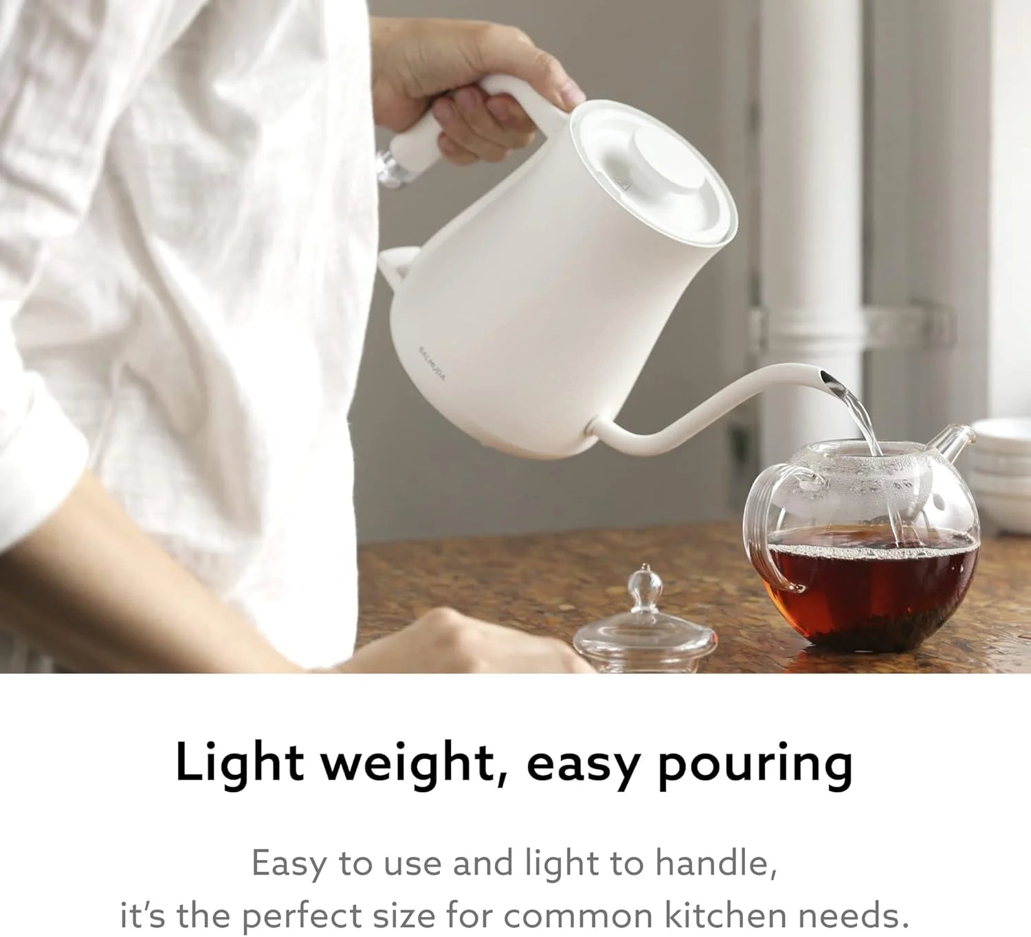 BALMUDA The Kettle | Electric Gooseneck Kettle | Lightweight | Stainless Steel | 0.6L (20fl oz) Capacity | Neon Light Indicator | Perfect for Tea and Coffee | US Version | Black