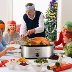 Superjoe 26QT Electric Roaster Oven, Stainless Steel, Self-Basting Lid Removable Insert Pot, Black
