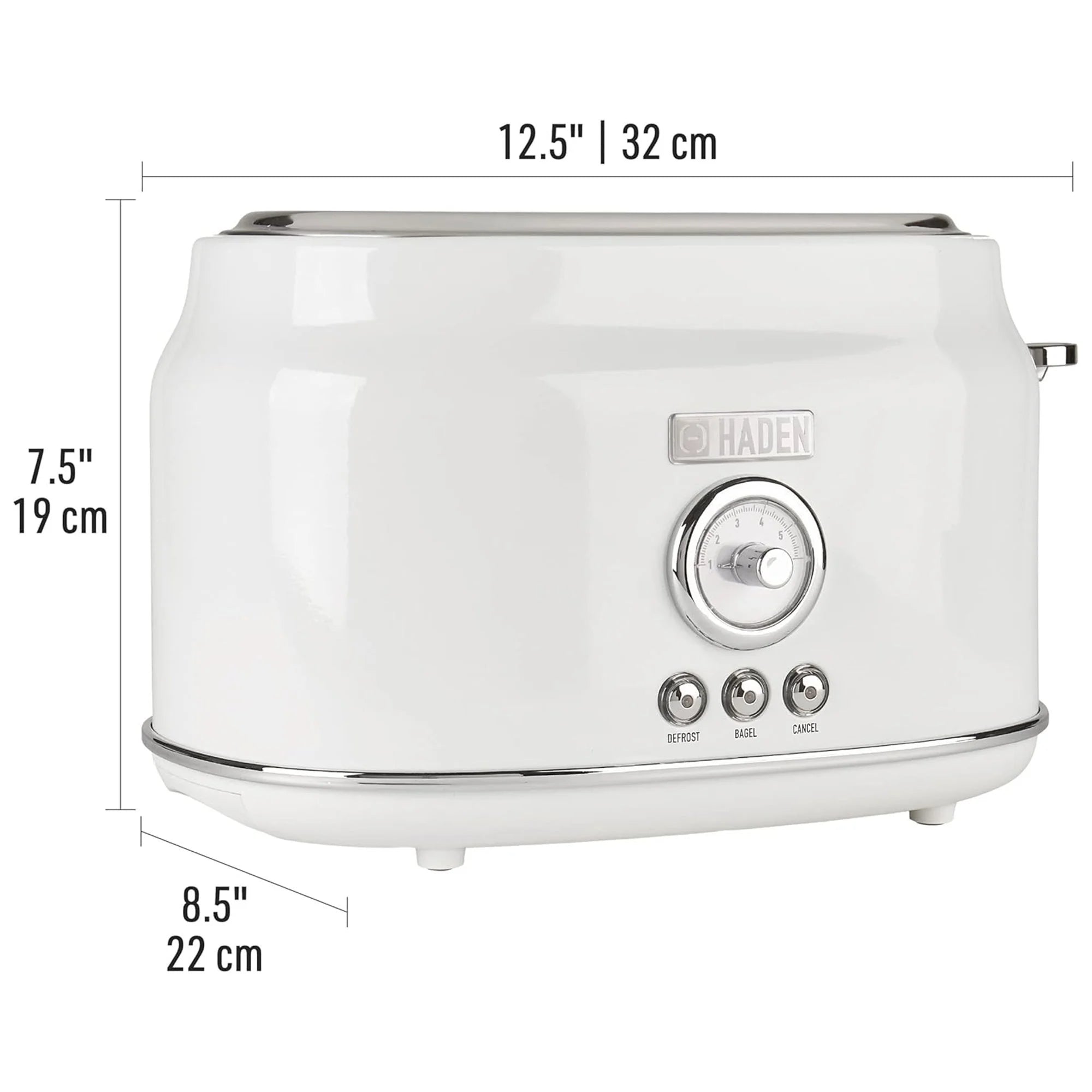Haden Dorset 2 Slice Wide Slot Stainless Steel Toaster, Cedar Green/Chrome