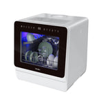 Hermitlux Portable Countertop Dishwasher, 5 Washing Programs, 5L Built-in Water Tank and Air-Dry Function, HMX-DW03