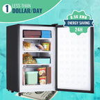 Demuller Upright Freezer 3.2 Cu.ft Freezer 7-speed Temperature Control Fix Shelves Black New