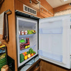 Smad Mini RV Fridge 12V 110V Refrigerator Semi Truck Freightliner Cascadia 2.1 Cu ft Reversible Door