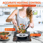 GRACEALL 12 inch Electric Stove 2 Burners Hot Plates for Cooking, Countertop Hotplate Double Elements Cooktop, 120V Ceramic Hotplate Plug in Infrared Cooker, Countertop and Built-in Compatible