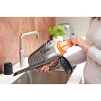 BLACK+DECKER 16V MAX dustbuster AdvancedClean+ Cordless Hand Vacuum, for Car & Home Use, with Long Crevice Tool and XL Dustbin, HHVK415B01, Grey