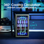Qunler 130 Can Beverage Cooler Refrigerator with Glass Door for Beer Soda Water, Drink Fridge for Home Bar, Silver
