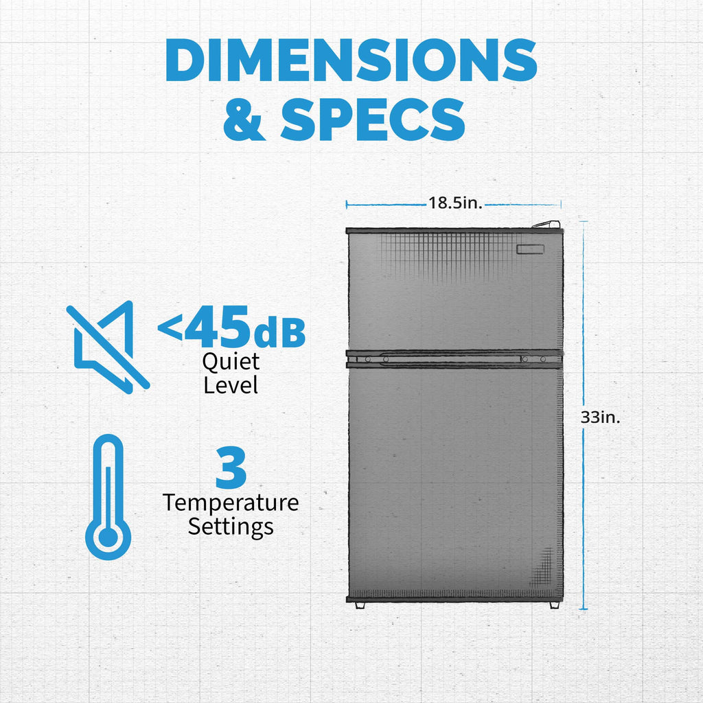 Newair 3.1 Cu. Ft. Compact Mini Refrigerator with Freezer in Gray