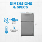 Newair 3.1 Cu. Ft. Compact Mini Refrigerator with Freezer in Black - NRF031BK00