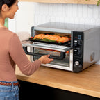 Ninja 10-in-1 Air Fryer, Double Door Toaster Oven with FlexDoor, FlavorSeal & Smart Finish, Rapid Top Convection and Air Fry Bottom, Bake, Toast, Air Fry, Pizza and More, Stainless Steel, DCT400