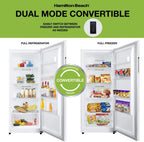 Hamilton Beach 17 cu. ft. Convertible Freezer Refrigerator, Upright Fridge Freezer with Electronic Temperature Control, Energy Efficient White Convertible Fridge - HBFRF1798, White