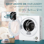 Simzlife 1.6 Cu. ft. Portable Clothes Dryer, Electric Compact Dryer Machine, 19.5 in W, 23.6 in H