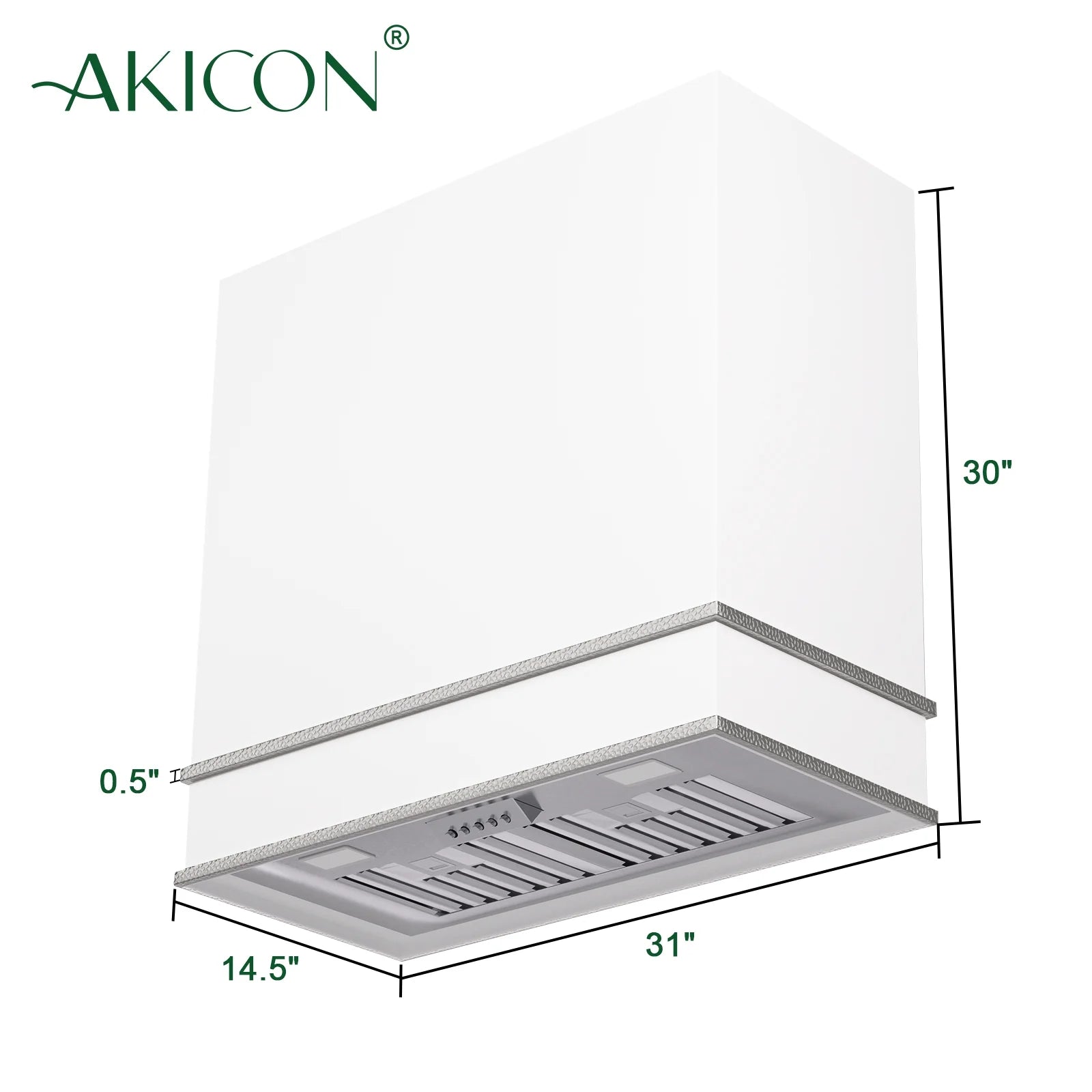 Akicon Range Hood 30 Inch, 600 CFM Ducted Vent Hood, Stainless Steel Box Kitchen Hood with 2 LED Lights, Removable Baffle Filters, Stove Hood Vent for Kitchen, 3 Speeds, Wall Mounted (AK-HS30HB-JBC)