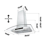 CIARRA Wall Mount Range Hood 30 inch 450 CFM with WIFI/Voice Control CAS502W75