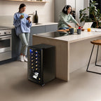 Yeego Wine Refrigerator Cooler, 34 Bottle Small Wine Fridge, Mini Freestanding Wine Cellars for Home, Office