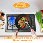 24 Inch Propane Stove Indoor, 4 Built in Thermocouple Protection Propane Cooktop with Powerful Built-in Burners, Multi-Function Tabletop Stove for Kitchen Cooking