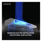 Anzzi RH-AZ0391TSS 36 in. 600 CFM 4-Speed Stainless Steel Under Cabinet Convertible Residential Range Hood with LED Lamp