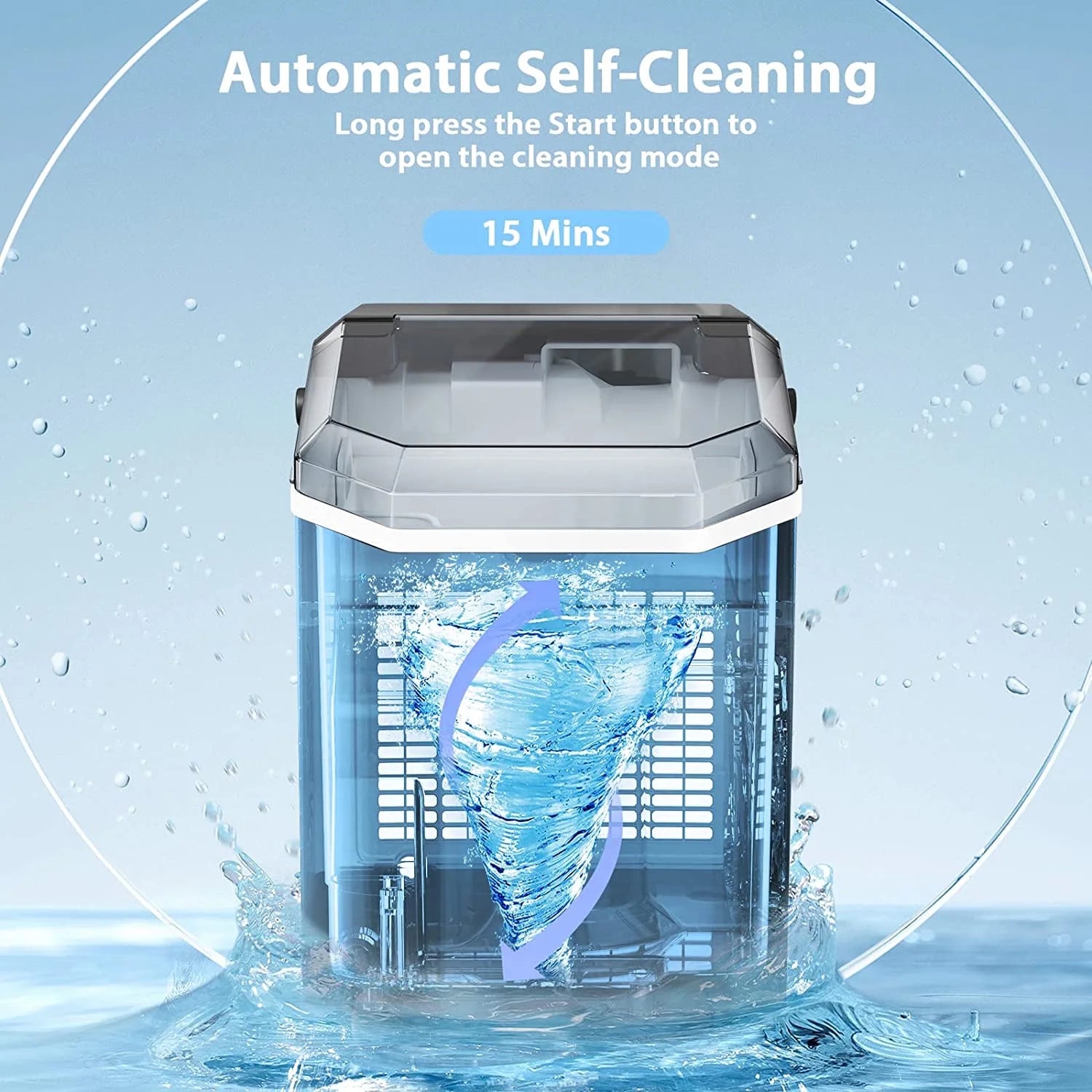 LHRIVER Countertop Nugget Ice Maker, 35Lbs/24H, Soft Chewable Ice, Ice Scoop, Self-Cleaning, White