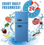 GGTB 3.0 Cu.ft Two Door Small Refrigerator with Freezer, Compact Retro Mini Refrigerator for Dorm, Office, Bar, RV, Bedroom, Red