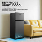 MaxKare 3.6 Cu.ft Mini Fridge with Freezer 2-Door Compact Refrigerator for Dorm, Office, Bar, RV, Bedroom, Silver