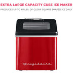 Frigidaire 40lbs. Countertop Clear Square Ice Maker - Stainless Steel