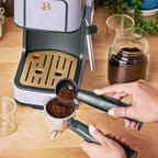 Beautiful Slim Espresso Machine with 20-Bar Pressure, Black Sesame by Drew Barrymore