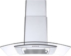 Range Hood 30 inch Convertible Wall Mount Range Hood with Tempered Glass 3 Speed Fan 450CFM