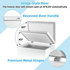 Canddidliike 5 Cubic Feet Compact Chest Freezer with 2 Rolling Wheels, Upright Chest Freezer with Removable Storage Basket, Freestanding Chest Freezer for Indoor, White