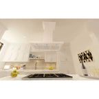 ZLINE 30 in. Wooden Island Mount Range Hood in White - Includes 760 CFM Motor