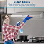 Under Cabinet Range Hood,Range Hood 30 inch Under Cabinet Stainless Steel Brushed,Ductless Range Hood Alterable to Ducted Ventilation,Stove Hood and Oven Vent Hood for Kitchen Cabinet