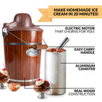 Nostalgia 6-Quart Wood Bucket Ice Cream Maker