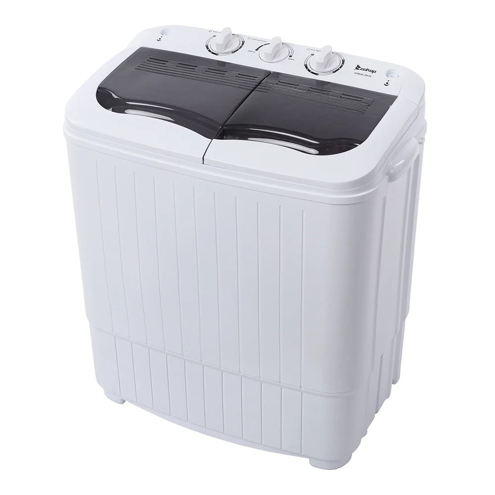 Portable Washing Machine,Compact Clothes Washing Machine, Semi Automatic Washing Machine, Mini Twin Tub Washing Machine for Apartments, Washer(7.7lbs) /Spiner(6.6lbs)
