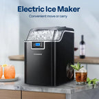 SPECSTAR Nugget Ice Maker Machine, Countertop Ice Maker with Hand Scoop 10 Ice Bags and Self Cleaning Function 44lbs/Day, Silver