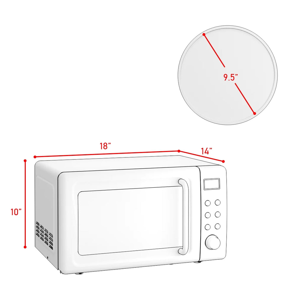 Costway 0.7Cu.ft Retro Countertop Microwave Oven 700W LED Display Glass Turntable Rose Gold