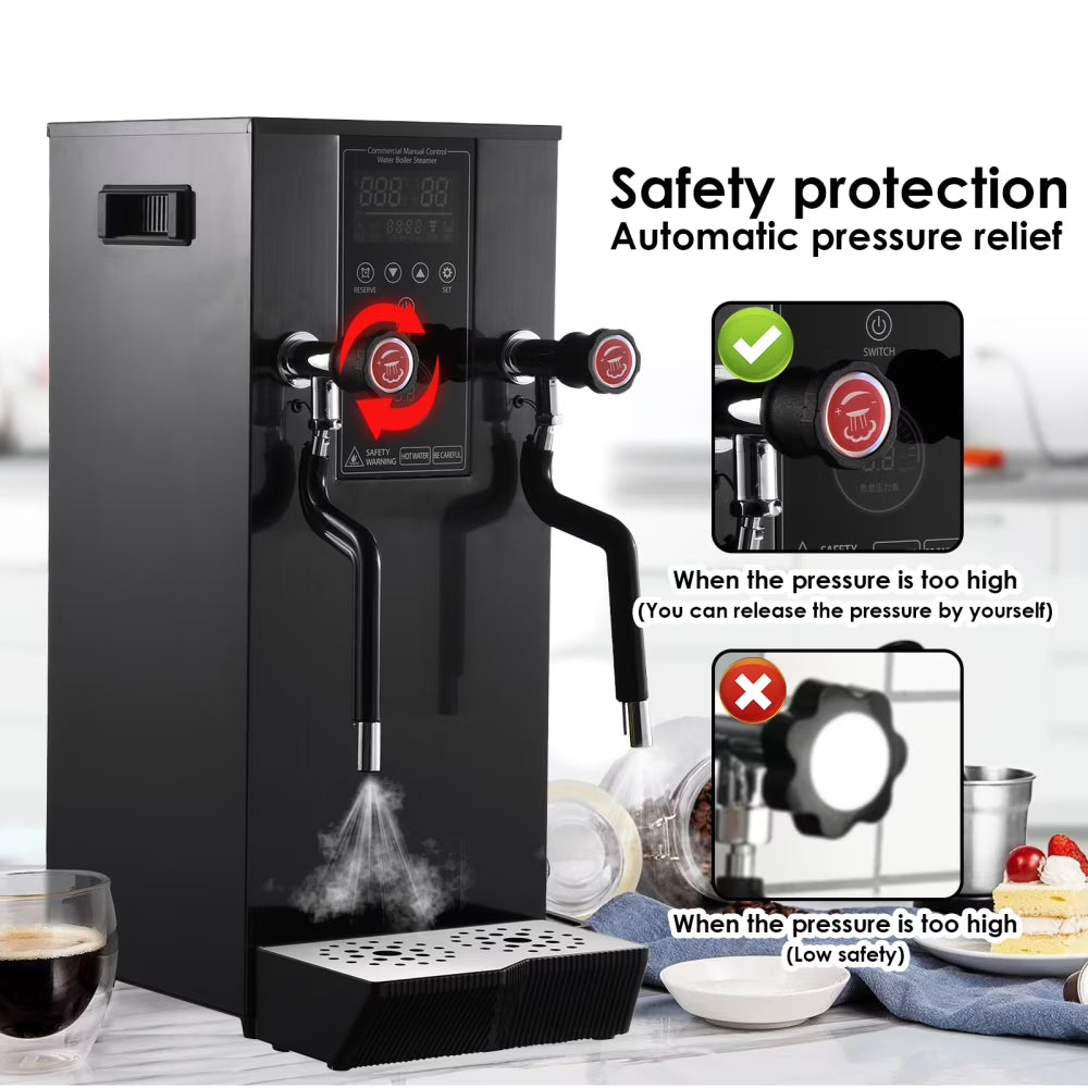 Commercial Coffee Milk Frother, 110V Automatic Frother with 12L Capacity for Restaurants (Black)