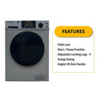 Pemberly Row Pet Compact 110V Vented/Ventless 15 lbs Combo Washer Dryer Silver