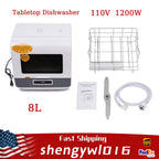 Large Capacity Portable Countertop Dishwasher 3 Washing Programs 1200W 110V