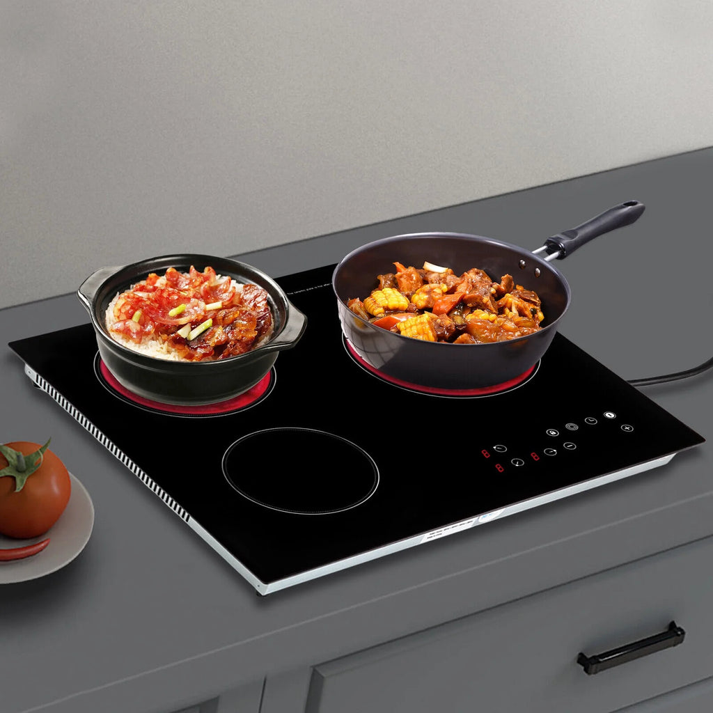 Electric Cooktop 24 inch Built-in Electric Stove Top 110V 2600W Knob Control