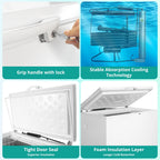 7 Cu ft Propane Chest Freezer, LPG/110V 2 Way Freezer Off Grid Lock and Top Door for Outdoor White