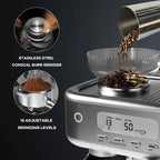 Espresso Machine with Built-in Grinder,Italian ULKA 15 Bar Espresso Machine - 85oz Water Tank, Dual PID Control, Milk Frother & Auto-Cleaning for Perfect Lattes and Cappuccinos