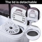 Hassch Semi-Automatic Washing Machine with 2 Tub, Compact Laundry Machine with Built-in Drain for Home, Apartment, Gray