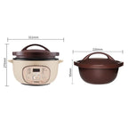 TIANJI Electric Claypot Crock Pot Stew Pot Rice Cooker Ceramic Soup Porridge Maker 3L,24h Pre-set