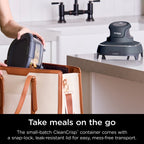 Ninja Crispi 4-in-1 Portable Glass Air Fryer Cooking System, 4-Qt & 6-Cup Containers, Cyberspace