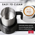 Melitta Montalatte Milk Frother Coffee and Hot Chocolate Stainless Steel Electric Milk Frother