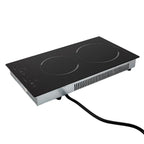 Home Electric 110V Ceramic Stove Cooktop Sensor Touch Control 2 Burners with Plug,Black,20.08x11.34in,Modern Style