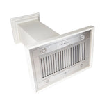 ZLINE 30 in. Wooden Island Mount Range Hood in White - Includes 760 CFM Motor