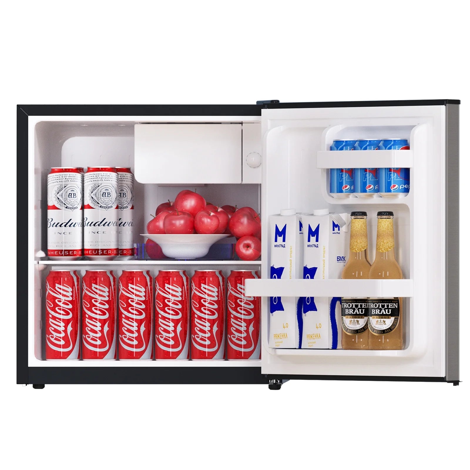 1.7 Cubic Feet Freestanding Mini Fridge Compact refrigerator black