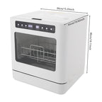 6.8L/1.8 Gallon Rectangular White Portable Mini Dishwasher Countertop Dishwasher, Household Mini Dishwasher