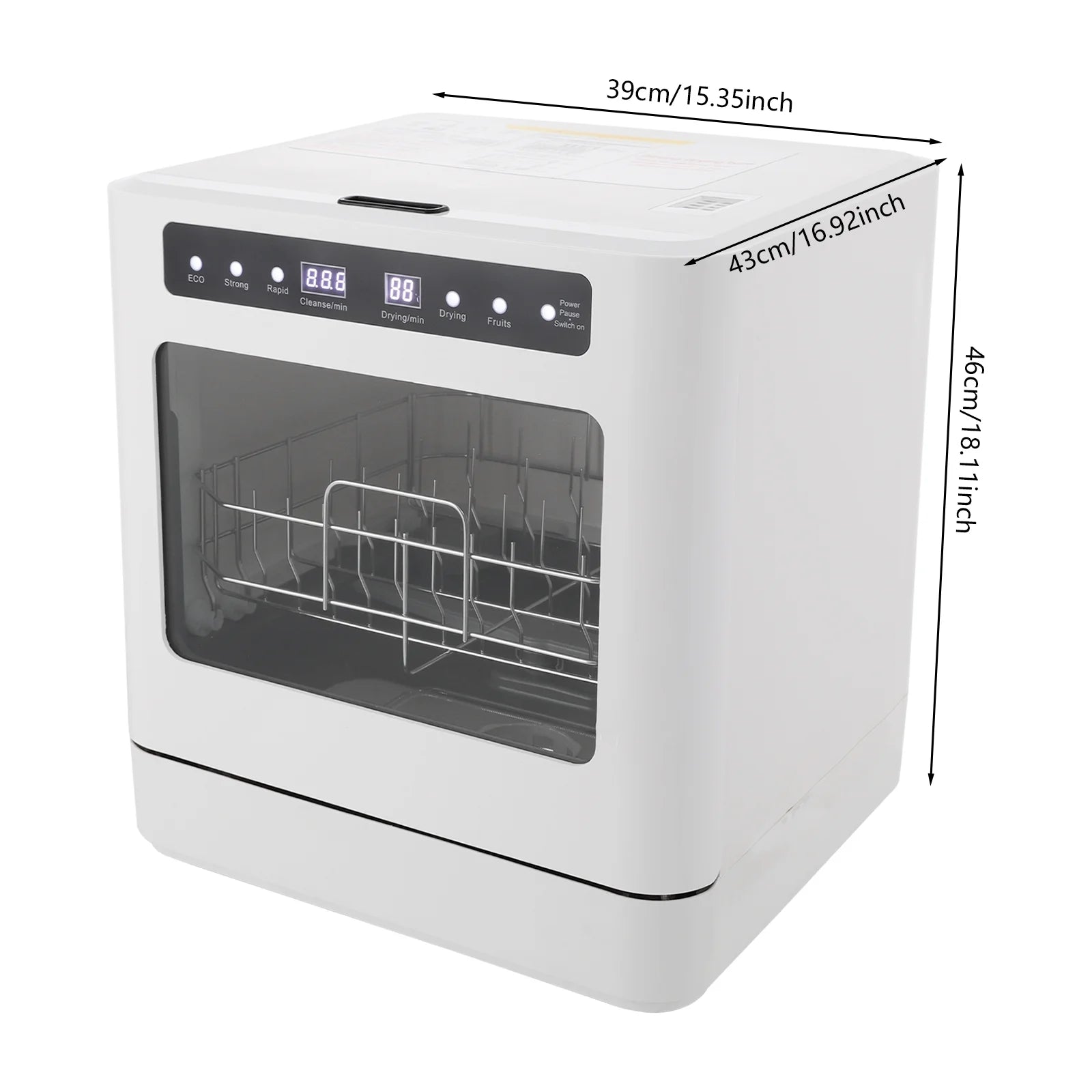 White Portable Mini Dishwasher, Countertop Dishwasher, Household Mini Dishwasher for Homes, Apartments